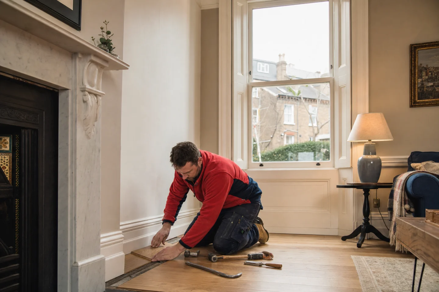 Kitchen cabinetry and worktop area suitable for targeted repair work